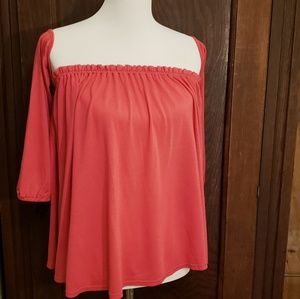 Splendid Coral Off-Shoulder Tank Top